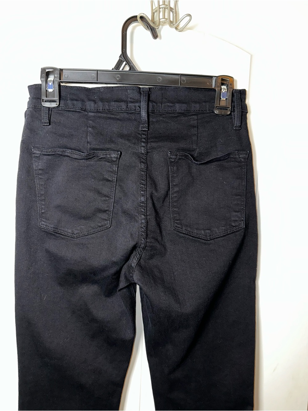Frame Denim Le Flare de Francoise Black Raw Hem Cropped Side Zip Jeans size 28 - Picture 5 of 10